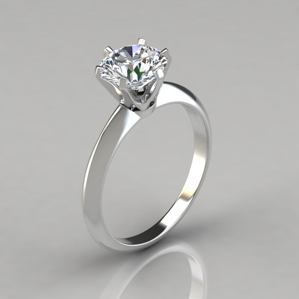 4 CT Six Prong Round Brilliant Solitaire Engagement Ring | Forever Moissanite